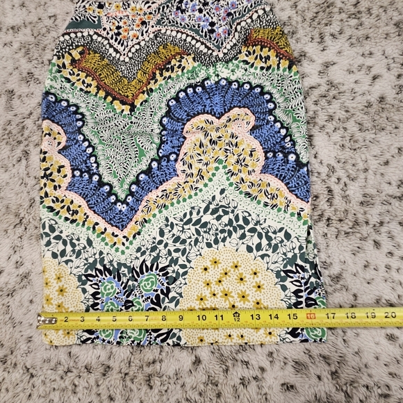 Moulinette Soeurs SZ 0P Festive Multicolor Midi Lined Pencil Skirt Side Zip - Picture 7 of 10